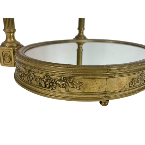 186a - Vintage ornate brass dressing mirror. 35 x 46cm