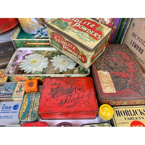 190f - Quantity of vintage tins etc.