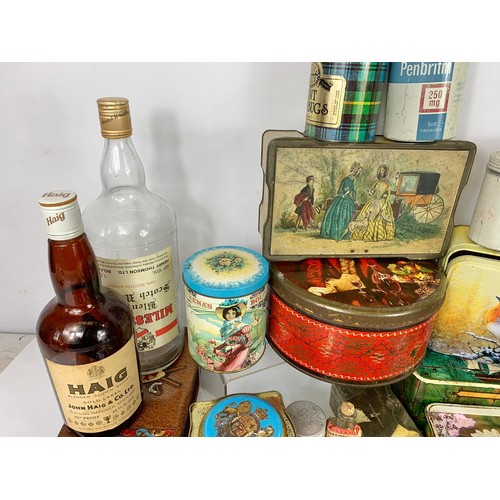 190f - Quantity of vintage tins etc.