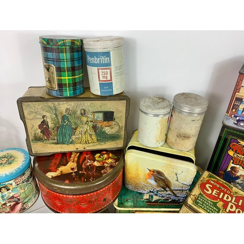 190f - Quantity of vintage tins etc.