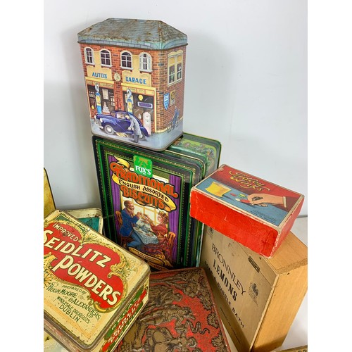 190f - Quantity of vintage tins etc.