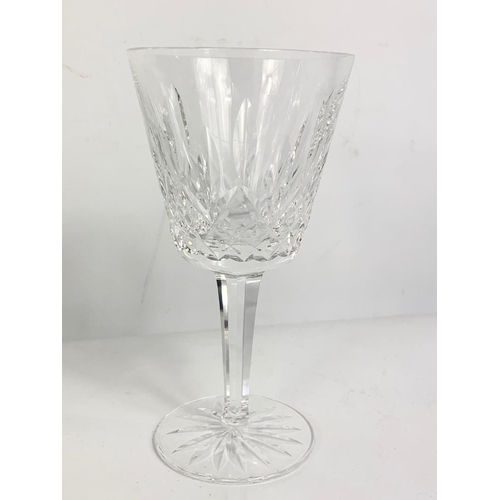 542 - Set of 6 Waterford Crystal wine glasses. 15cm