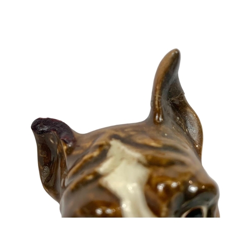 549 - Goebel pottery dog 1960, large pottery dog and a figurine. Dog measures 22 x 19cm