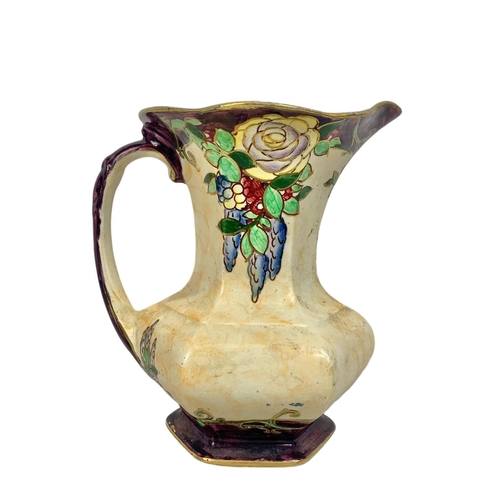 550 - Early 20th century Art Deco Royal Winton Grimwades Carnation Pattern vase and jug. Circa 1930. Vase ... 