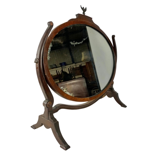 316 - Early 20th century Regency style mahogany dressing mirror. Circa 1920. 73 x 66cm