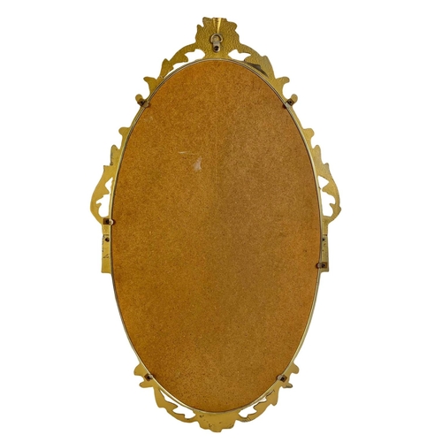 101 - Ornate brass framed mirror. 39 x 66cm