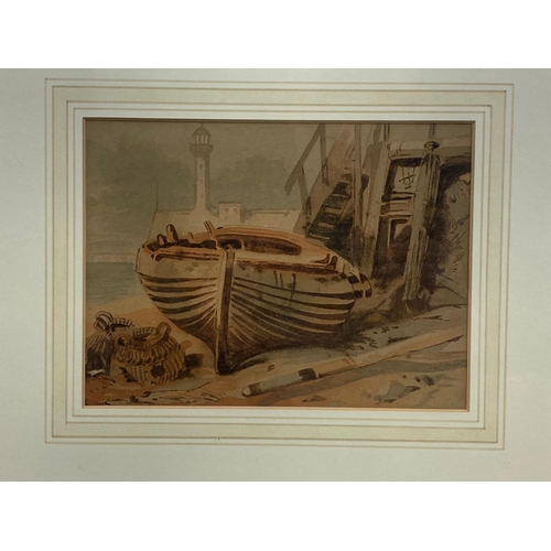 103 - 2 watercolour paintings in gilt frames. Paintings measure 18 x 14cm. Frames measure 37 x 34cm