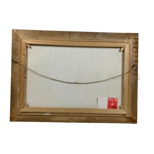 106 - Large oil painting in a gilt frame. 109 x 69.5cm including frame.