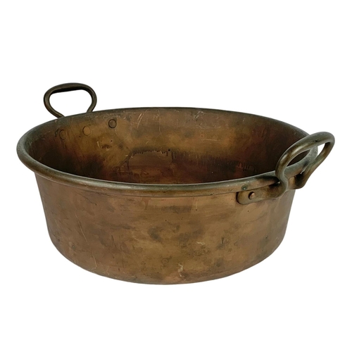 12 - Large Victorian copper jelly pan. 49.5 x 43 x 21cm