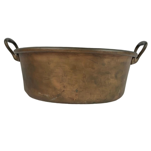 12 - Large Victorian copper jelly pan. 49.5 x 43 x 21cm