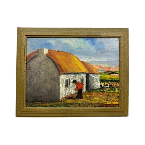 132 - Oil painting by J. Bingham. Painting measures 41 x 30.5cm. Frame measures 49 x 38.5cm