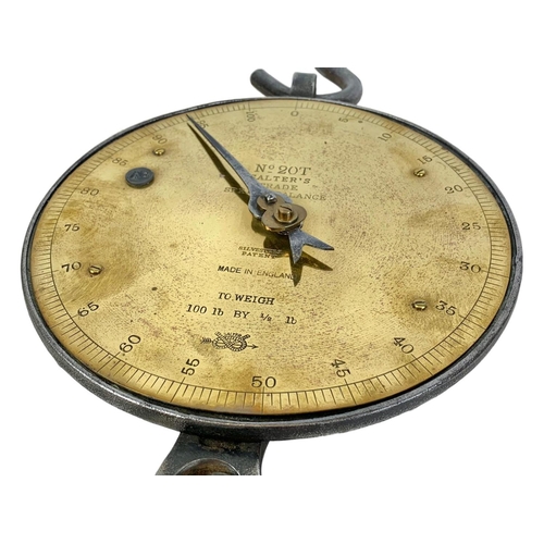 136 - 2 19th century Salter Spring Balance scales. Largest 63cm.