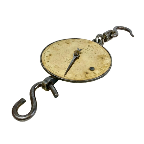 136 - 2 19th century Salter Spring Balance scales. Largest 63cm.