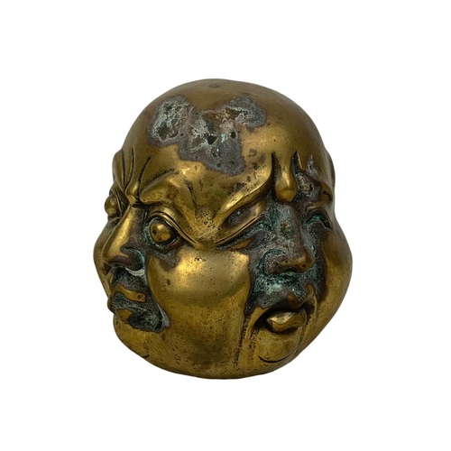 159 - An early 20th century brass 4 face Buddha. Circa 1900-1920. 12cm