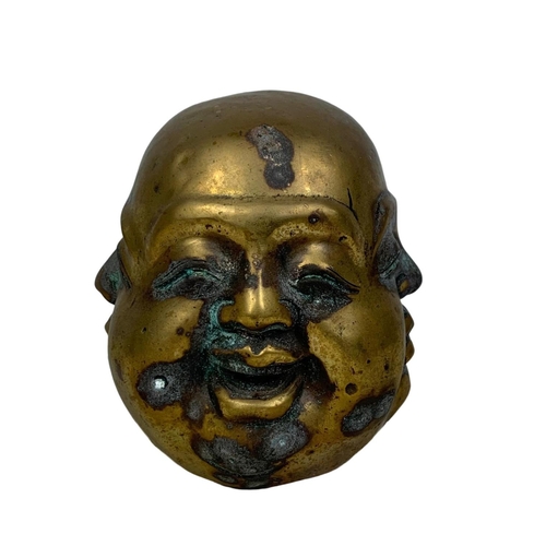 159 - An early 20th century brass 4 face Buddha. Circa 1900-1920. 12cm