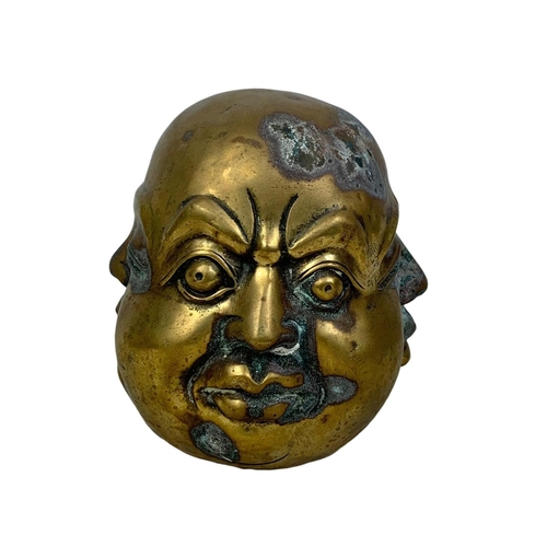 159 - An early 20th century brass 4 face Buddha. Circa 1900-1920. 12cm