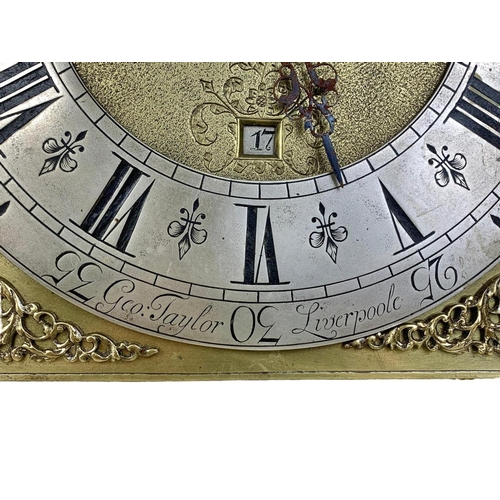 165 - A Victorian brass faced clock works by George Taylor Liverpool. 30cm