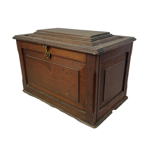 171 - A Victorian wooden coal box with original scumble paint. 49 x 32 x 34cm