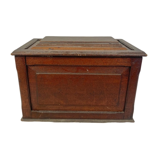 171 - A Victorian wooden coal box with original scumble paint. 49 x 32 x 34cm