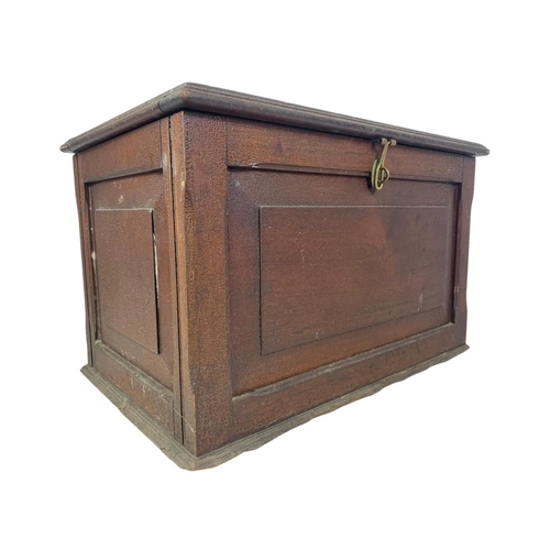 171 - A Victorian wooden coal box with original scumble paint. 49 x 32 x 34cm