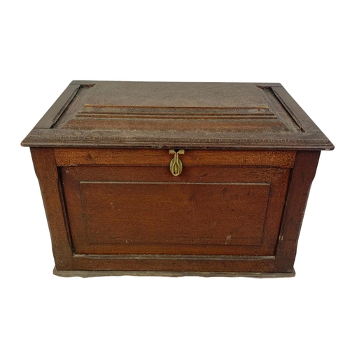 171 - A Victorian wooden coal box with original scumble paint. 49 x 32 x 34cm