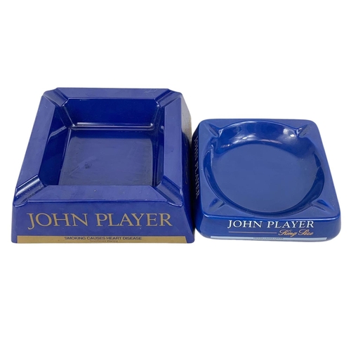 179 - 2 John Player ashtrays. 1 by Wade. Largest measures 16.5cm