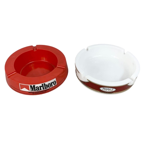 180 - 2 ashtrays. Marlboro and Carrolls. 14cm