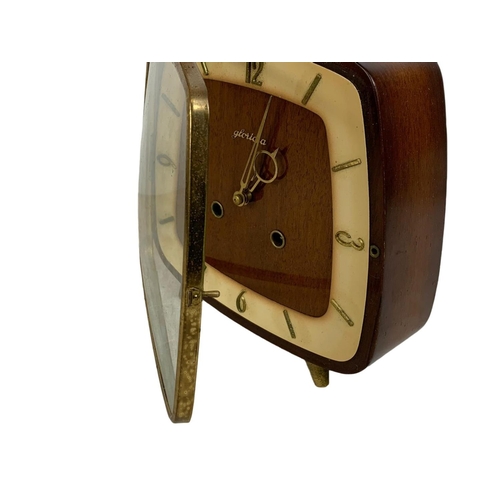 181 - A vintage Gloriosa mantle clock. Germany 1960. 19 x 19cm