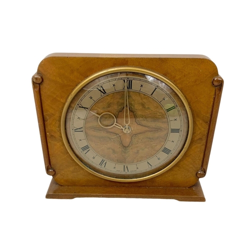 182 - A vintage Genalex mantle clock and a large Seiko mantle clock. Largest 43 x 15cm