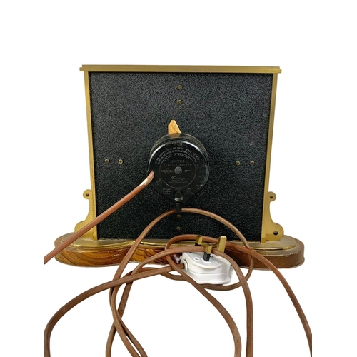 183 - A large vintage Smiths Sectric brass and walnut mantle clock. Circa 1960. 30 x 22cm