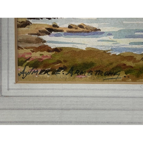 203 - A watercolour painting by Aylmer E. Armstrong. Horn Head. Painting measures 19 x 14cm. Frame measure... 