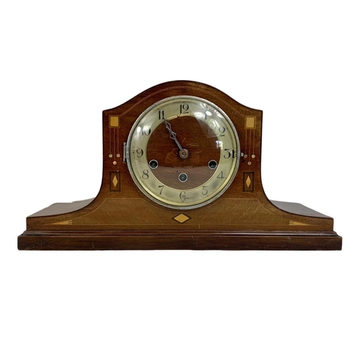 212 - Vintage inlaid mantle clock. 45 x 24cm.