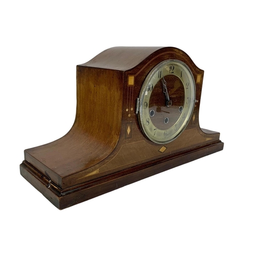 212 - Vintage inlaid mantle clock. 45 x 24cm.