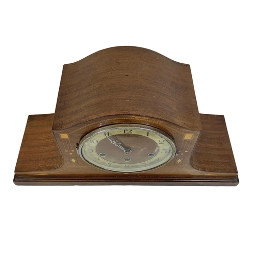 212 - Vintage inlaid mantle clock. 45 x 24cm.