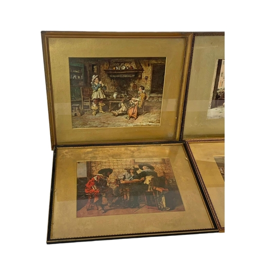 215 - 6 Edwardian and vintage gilt framed prints. 49cm