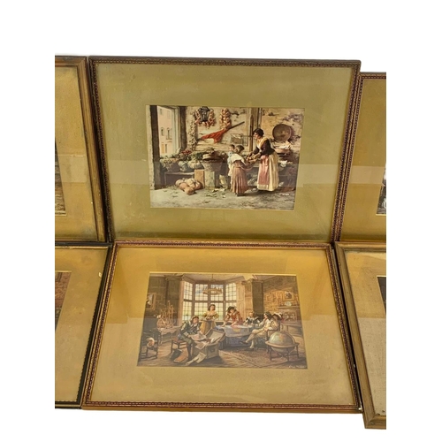 215 - 6 Edwardian and vintage gilt framed prints. 49cm