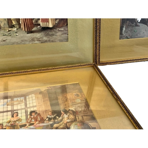 215 - 6 Edwardian and vintage gilt framed prints. 49cm