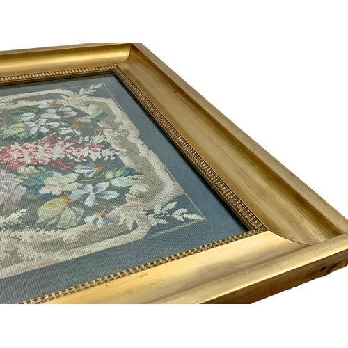 226 - A Victorian gilt framed tapestry. 80 x 61cm.