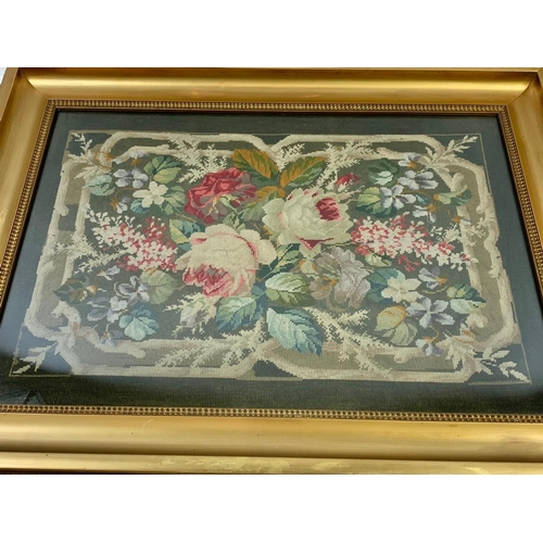 226 - A Victorian gilt framed tapestry. 80 x 61cm.