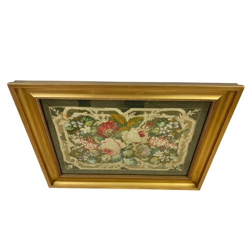 226 - A Victorian gilt framed tapestry. 80 x 61cm.