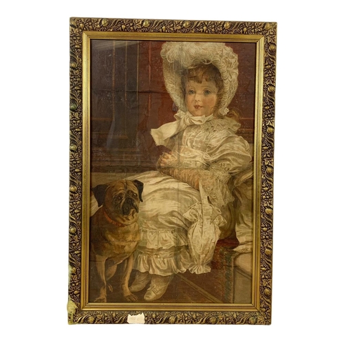 228 - A large Victorian print and an Edwardian print. Both reframed. Largest 63 x 94cm