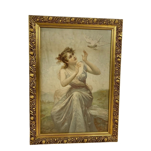 228 - A large Victorian print and an Edwardian print. Both reframed. Largest 63 x 94cm