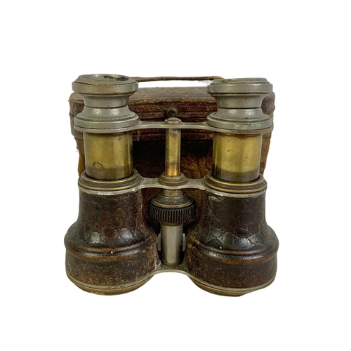 23 - Vintage field glasses in case.