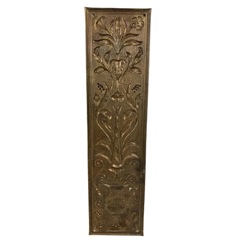 245 - 2 pairs of Art Nouveau brass door finger plates. Circa 1890. Largest 28cm