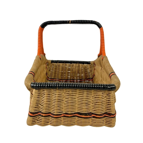 252 - A 1930’s wicker basket. 36.5 x 24 x 31cm.