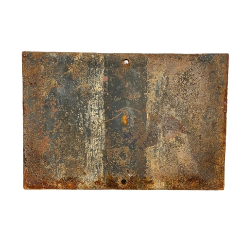 257 - Large early 20th century cast iron railway sign. Circa 1900/1920. 55.5 x 37.5cm.