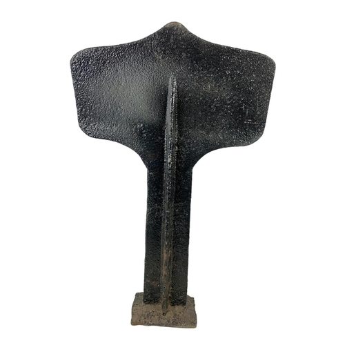 258 - A large late 19th century cast iron railway marker. 63cm.