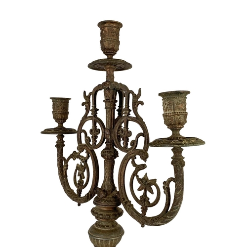 260 - A large 19th century ornate spelter candelabra. Circa 1870. 75cm.