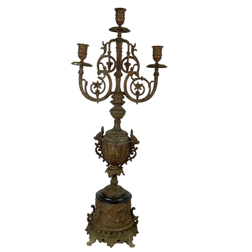 260 - A large 19th century ornate spelter candelabra. Circa 1870. 75cm.