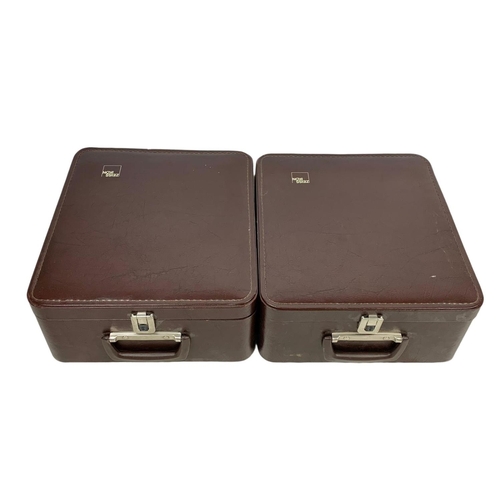 270f - A pair of vintage Zeiss Ikon projectors in leather cases. 37 x 33 x 15.5cm, Royal AF Selectiv AV